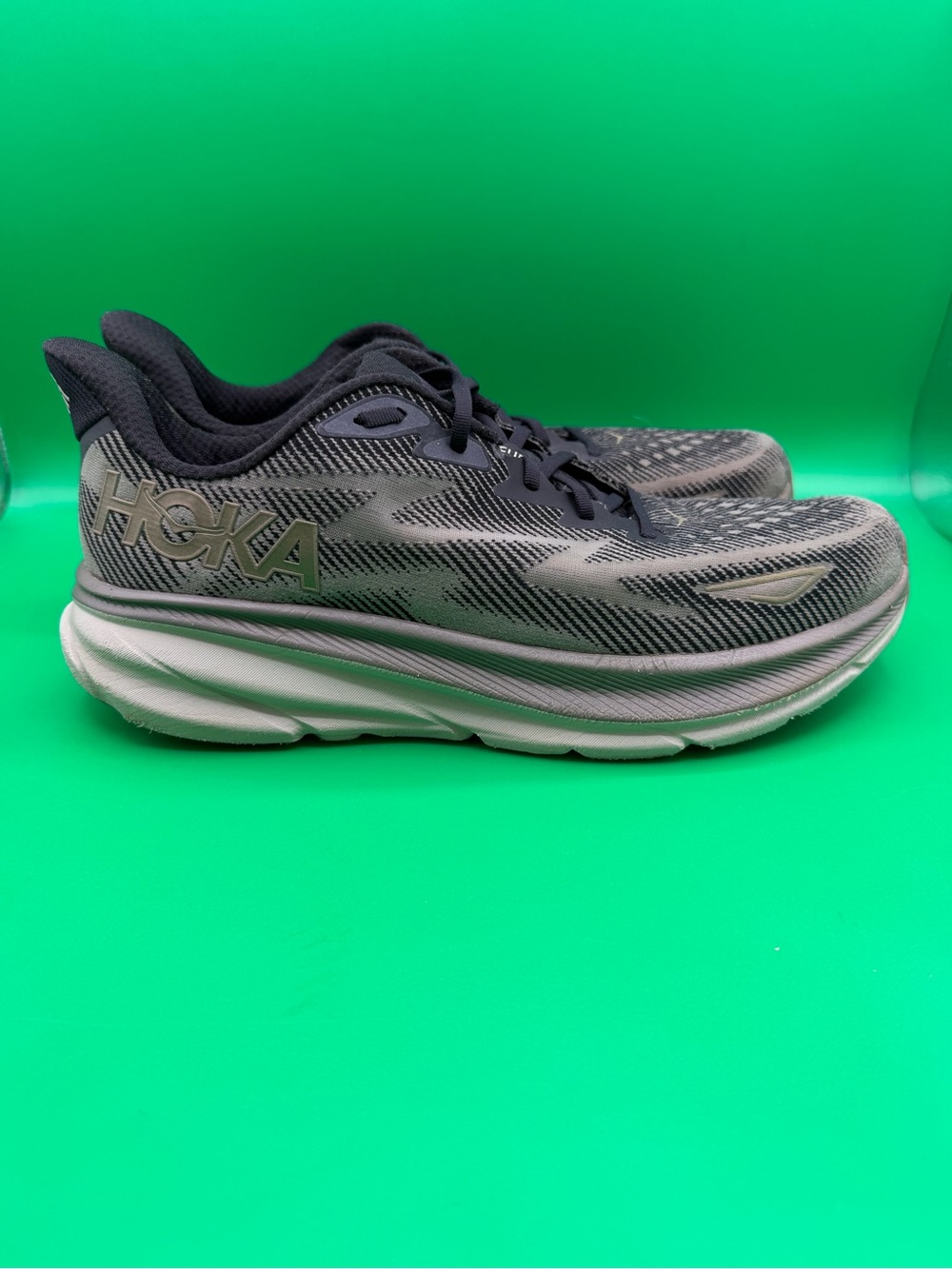Hoka One One Clifton 9 Running Shoes Mens BLCKS Black Slate 1127895 SZ 15